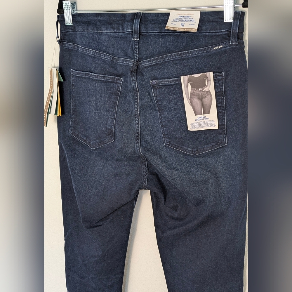 H&M Woman's High Waist Super SKINNY Ankle jeans Blue Size 32 Embrace Denim New - Picture 4 of 12